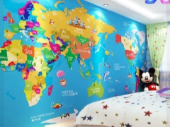 Wall mural World map for children on the wall