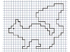 Graphic dictation on the cells for children in grade 1