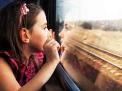 Traveling children in long-distance trains