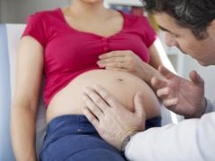 At what time is a cesarean section usually done and what does it depend on?