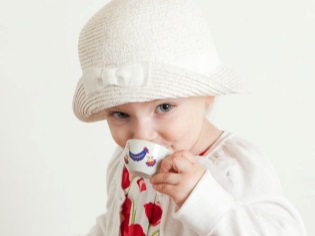 Baby drinking tea