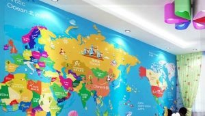 Wall mural World map for children on the wall