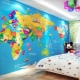 Wall mural World map for children on the wall