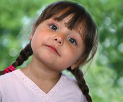 Girl with pigtails