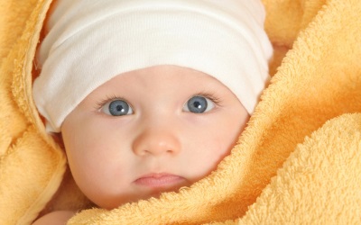 Girl in a yellow towel