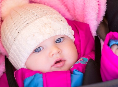 Little girl in a hat and jacket