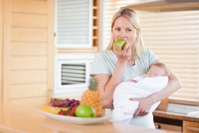 Breastfeeding mom with baby