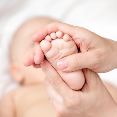 Baby heel massage 2 months