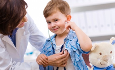 Examination of the child at the doctor