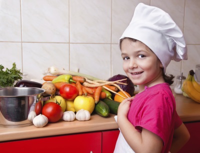 Balanced nutrition with vitamins for a child